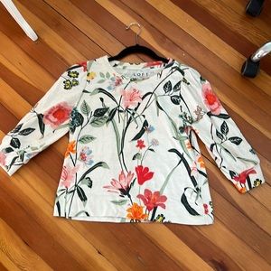 Loft small petite lightweight floral sweater